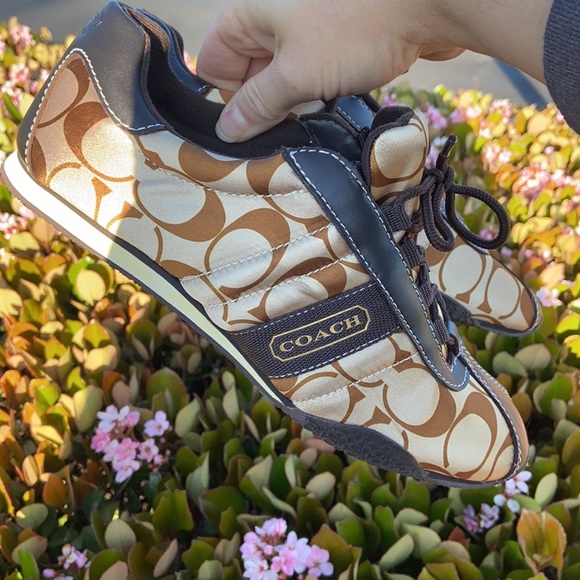 Y2K COACH KIRBY 6.5B SIGNATURE SATEEN MONOGRAM SATIN SNEAKERS - Picture 2 of 14